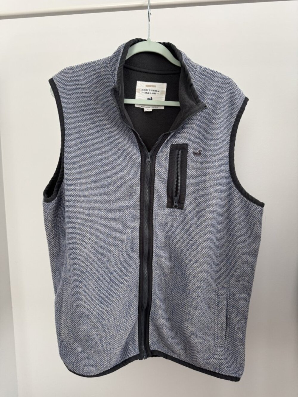 Southern Marsh Fleece Vest Men's Large Gray Full Zip Classic